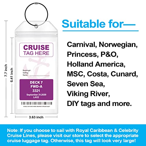 Maloun 6 Pack Clear Cruise Luggage Tags for Royal Caribbean and Celebrity, Carnival, MSC, Costa, NCL & Princess Cruise Ships, Must-Have Cruise Travel Essentials for 2026-2027 - Image 2
