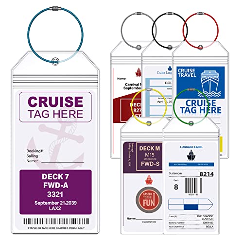Maloun 6 Pack Clear Cruise Luggage Tags for Royal Caribbean and Celebrity, Carnival, MSC, Costa, NCL & Princess Cruise Ships, Must-Have Cruise Travel Essentials for 2026-2027 - Image 1