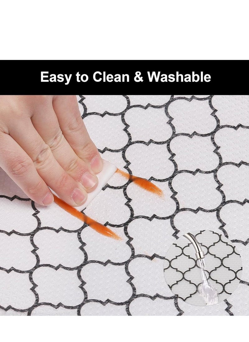 Captaintech Liner, 45*500cm Premium Cabinet Liner for Kitchen, Non Slip Shelf Liners for Kitchen Cabinets, Waterproof Shelf Paper with Modern Pattern, Durable EVA Cabinet Liners  - Image 4