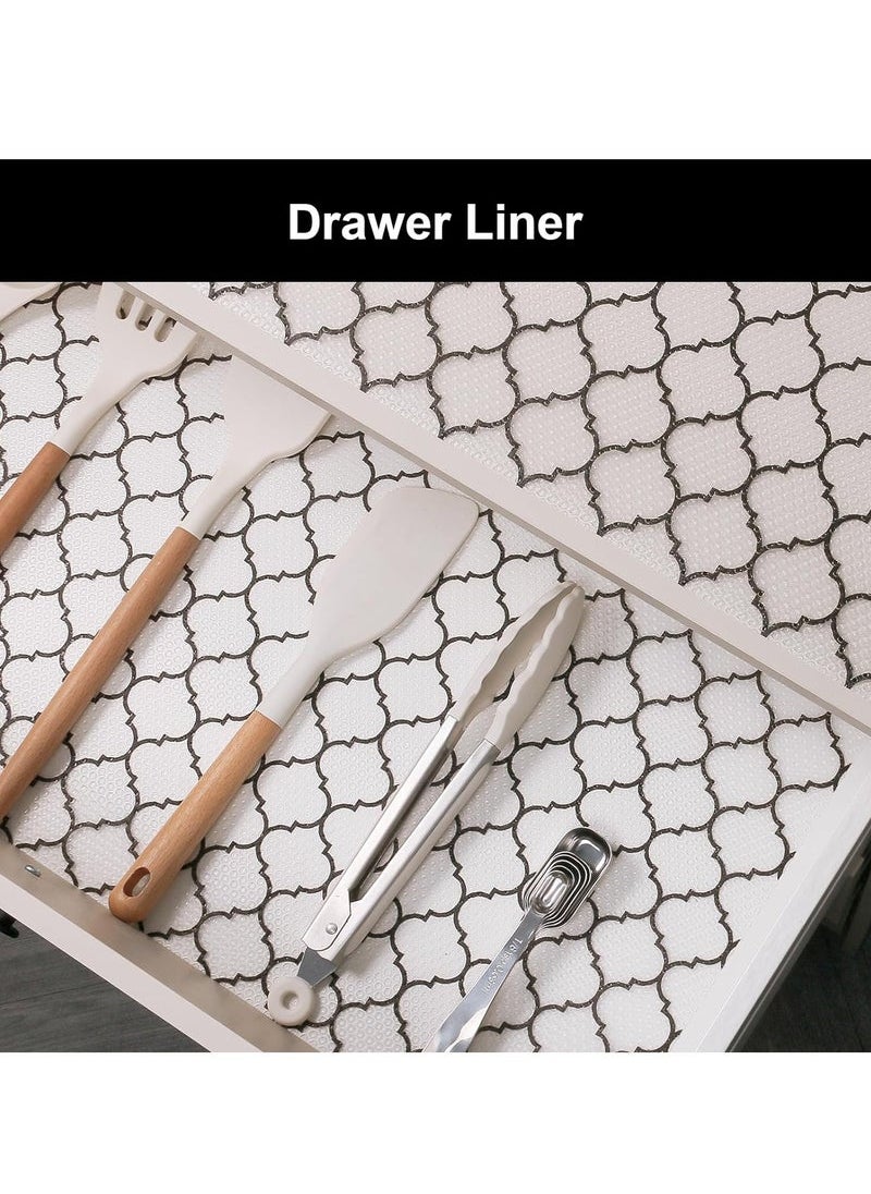Captaintech Liner, 45*500cm Premium Cabinet Liner for Kitchen, Non Slip Shelf Liners for Kitchen Cabinets, Waterproof Shelf Paper with Modern Pattern, Durable EVA Cabinet Liners  - Image 5