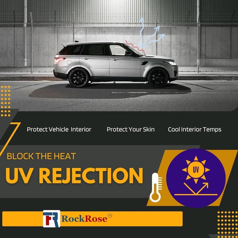 ROCKROSE 35% Car Window Tint 20 in x 5FT 1PLY Carbon Charcoal Privacy Film Heat, UV, and IRR Block Tint for Cars or Home Adhesive Film Easy Shrink, Plotter Friendly Pro Grade - Image 5