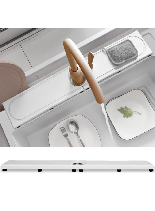 HOMESTAR Super Absorbent Diatomite Hard Mat Faucet Pad - Kitchen Countertop Drying Mat, Drainage Cup Coaster, Fast-Drying Stone Tray Pad - Easy to Clean Algae Mud Mat for All Households White,  50x10cm - Image 1