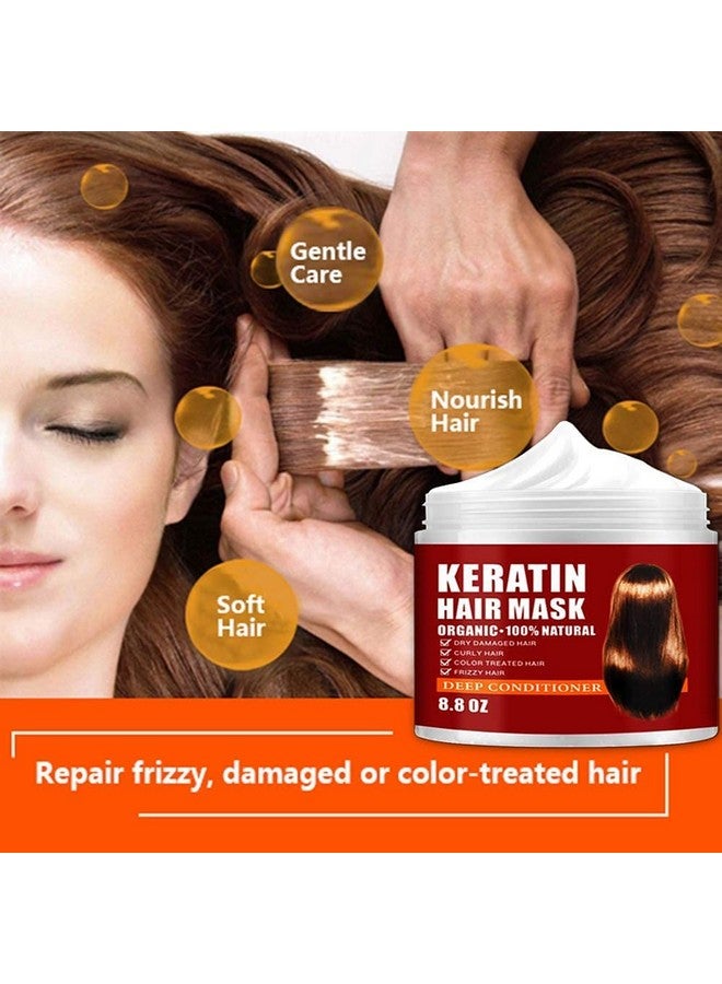 Cristalbox Keratin Hair Mask,Keratin Hair Treatment 250G Hair Mask For Dry Damaged Hair,Hair Treatment Mask Deep Repair Damage Hair Root,Natural Deep Conditioner Hydrating Hair Masque - Image 2