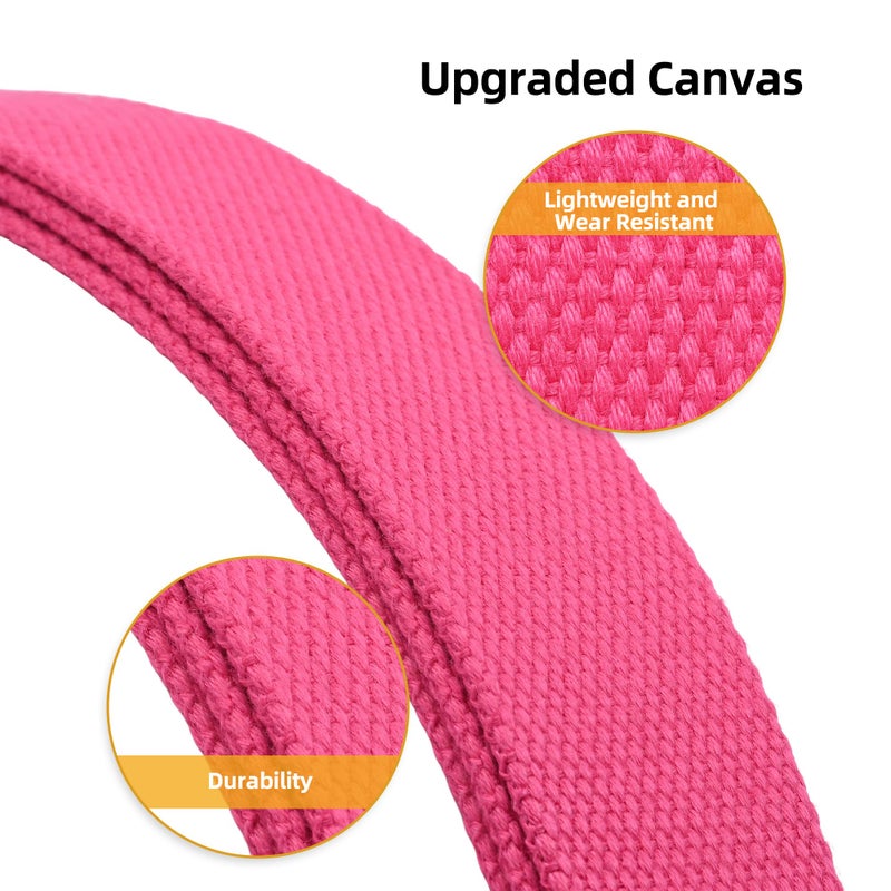 Mile High Life Cut To Fit Canvas Web Belt Size Up to 52" with Flip-Top Solid Black Military Buckle (Hot Pink) - Image 5