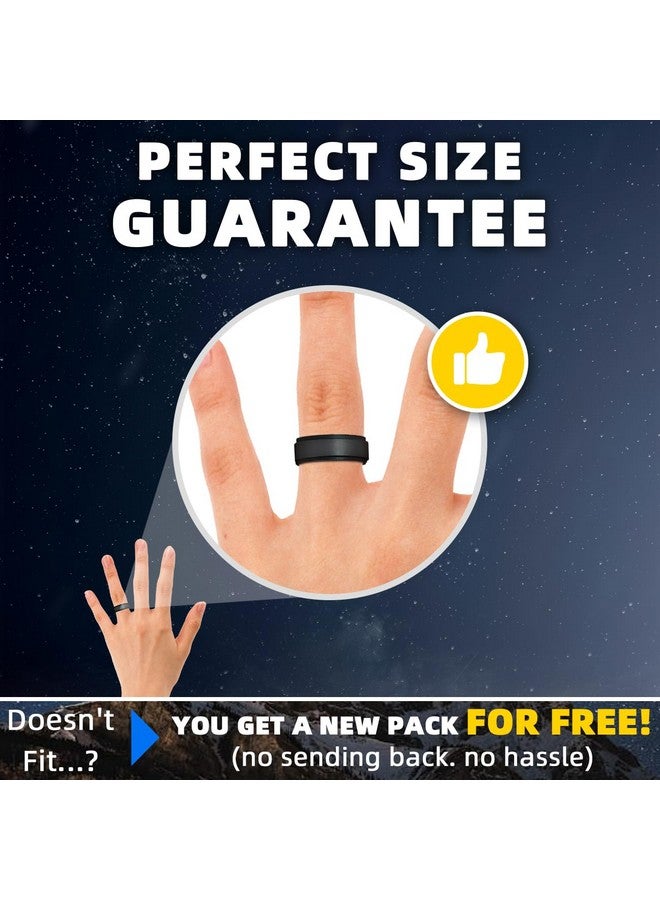 Egnaro Silicone Ring Men 1/4/6 Multipack Breathable Mens Silicone Rubber Bands Wedding Rings for Men Engagement Bands - 8mm Width 2mm Thickness… - Image 4