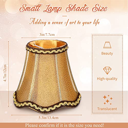 Riakrum 10 Pcs Shades for Chandeliers European Small Lamp Shade Chandelier Clip on Fabric Drum Lamp Mini Rustic Light Cover for Table Candle Wall Light Replacement, 3.1 x 5.5 x 4.7 Inch(Coffee) - Image 2
