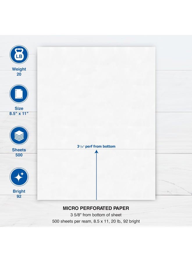 PrintWorks Professional 3 5/8" Perforated Paper, 500 Sheets, 20 lb, White (04132) - Image 3