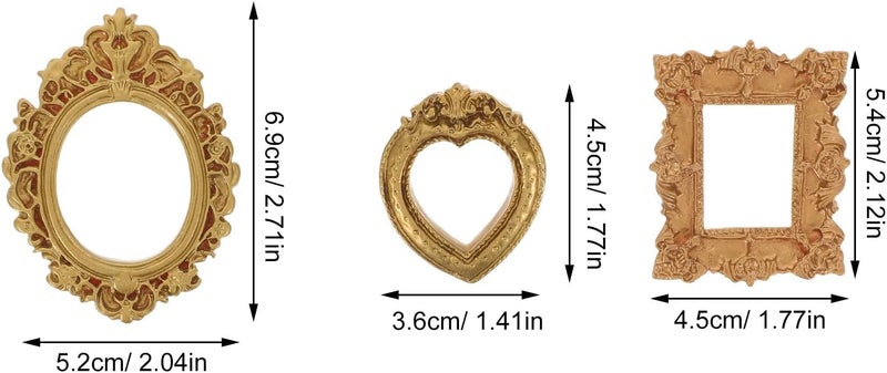 MAGICLULU 40pcs Vintage Mini Gold Picture Frames Small Antique Resin Photo Frames for DIY Jewelry Display Photography Wall and Tabletop Decor Assorted style - Image 2