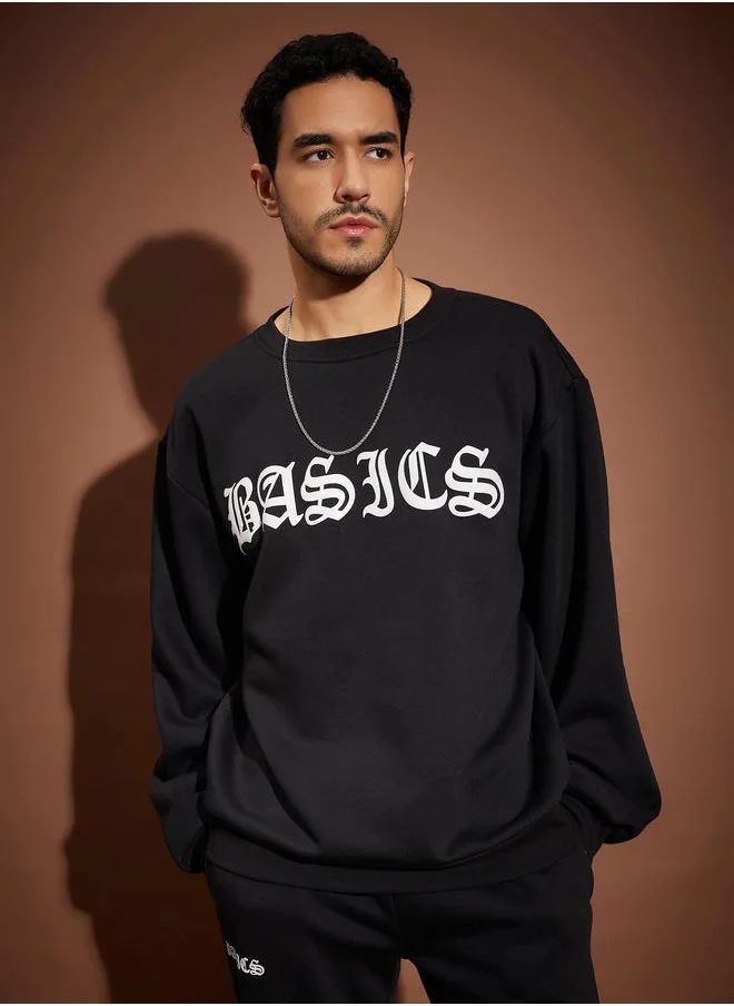 Mascln Sassafras Basic Print Oversized Sweatshirt by Styli