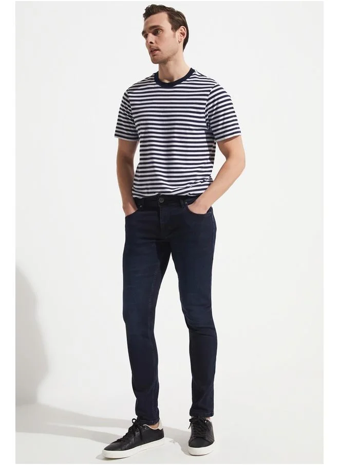 جون June Men Skinny Fit Rinse Wash Denim Trouser Dark Navy