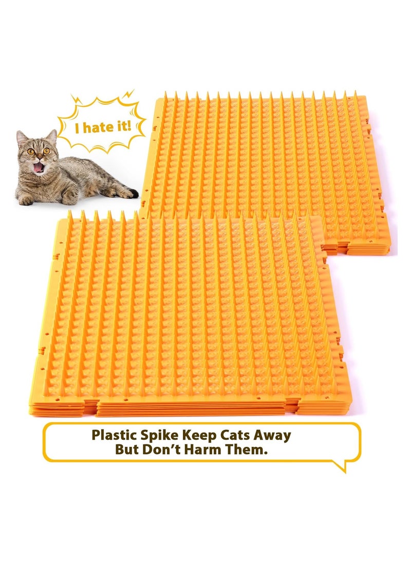 SYOSI - Cat Repellent Outdoor Mat, 16 Pack Cats Dogs Plastic Mats with Spikes, Bendable Spiked Deterrent Training PET Mat, Cat Repellent Mats for Indoor Outdoor Supplies, 18.3 Square Feet, 16 x 13 Inch - Image 1
