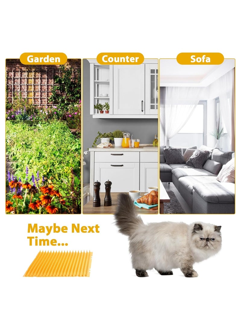 SYOSI - Cat Repellent Outdoor Mat, 16 Pack Cats Dogs Plastic Mats with Spikes, Bendable Spiked Deterrent Training PET Mat, Cat Repellent Mats for Indoor Outdoor Supplies, 18.3 Square Feet, 16 x 13 Inch - Image 1