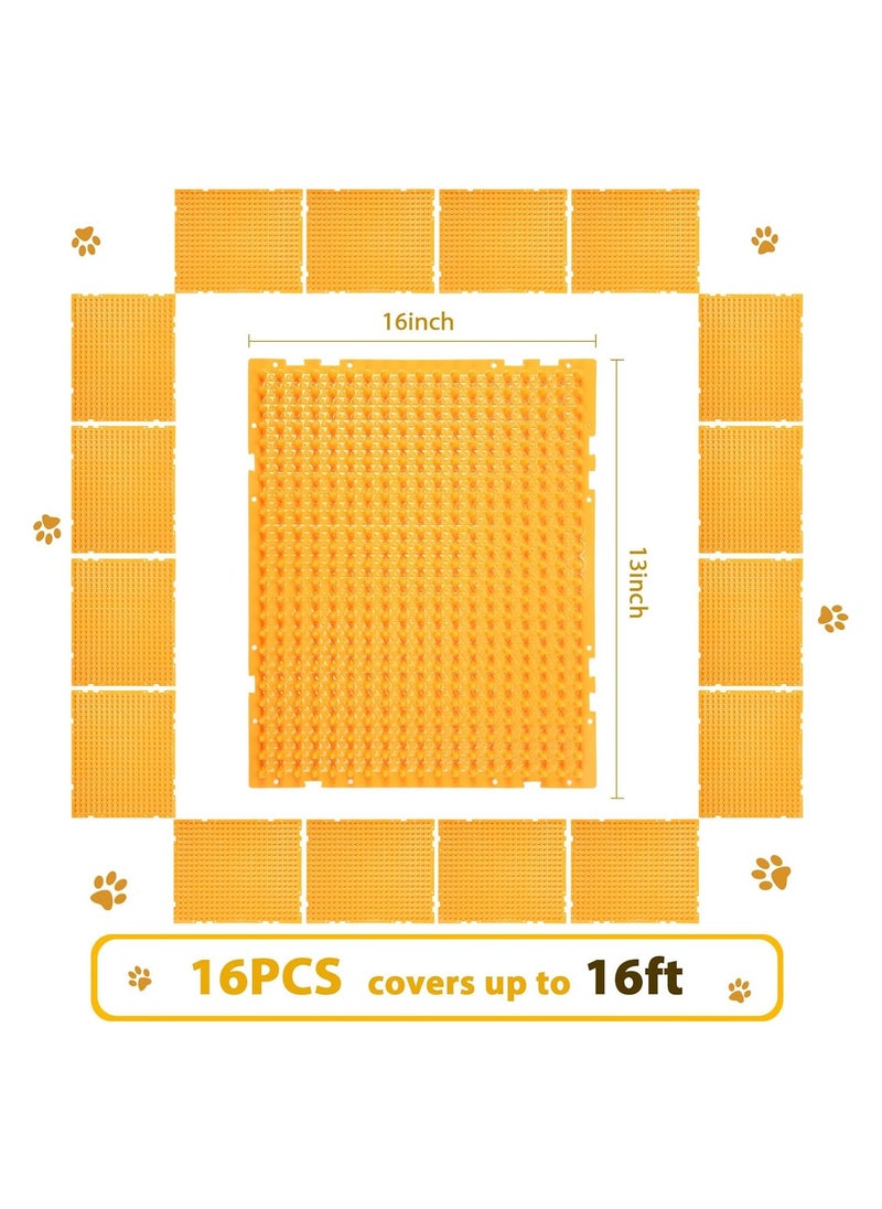 SYOSI - Cat Repellent Outdoor Mat, 16 Pack Cats Dogs Plastic Mats with Spikes, Bendable Spiked Deterrent Training PET Mat, Cat Repellent Mats for Indoor Outdoor Supplies, 18.3 Square Feet, 16 x 13 Inch - Image 1