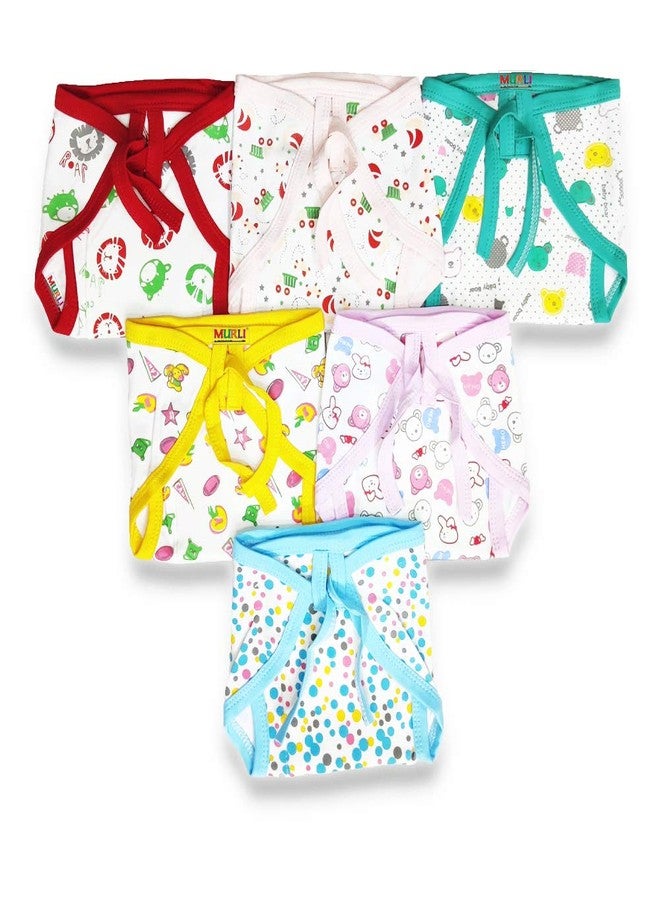 MURLI Baby's Cotton Cloth Diapers/Langot Washable and Reusable Nappies Pack of 6 Pieces (Multi) (0-3 months) - Image 1