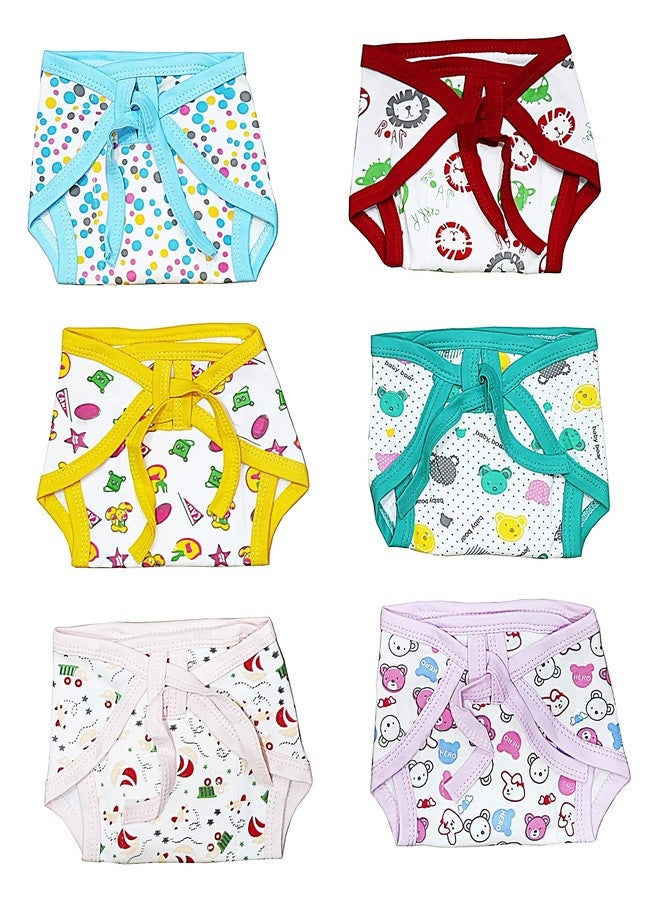 MURLI Baby's Cotton Cloth Diapers/Langot Washable and Reusable Nappies Pack of 6 Pieces (Multi) (0-3 months) - Image 2