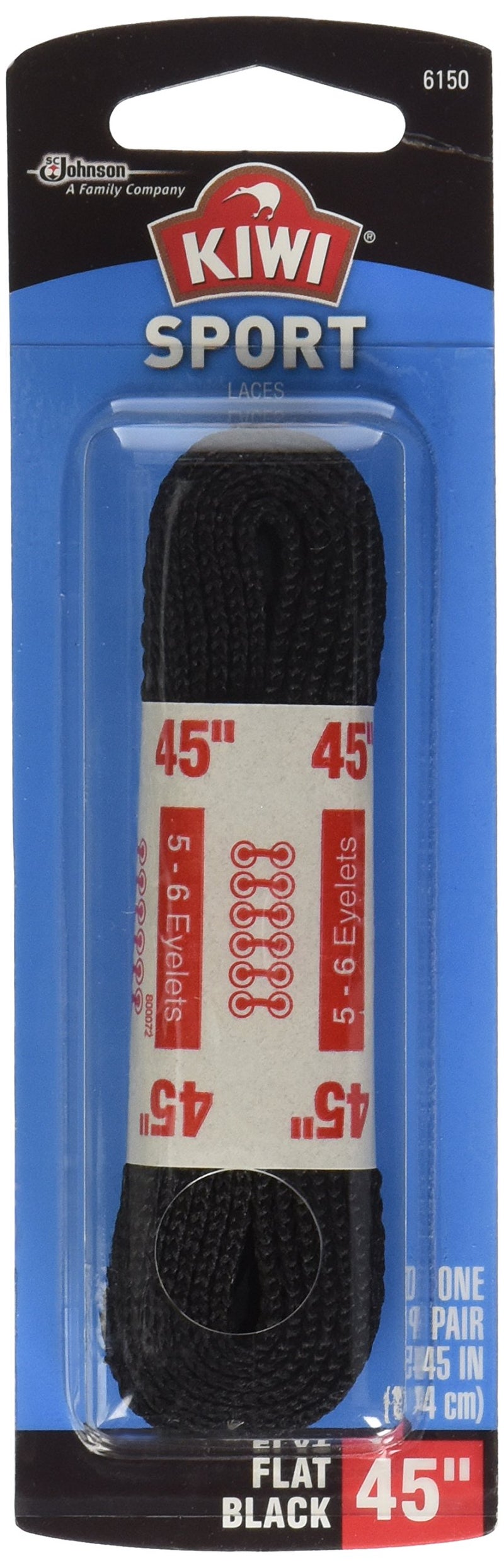 Kiwi Shoe laces, 45 in, athletic black, 1 ct - Image 1