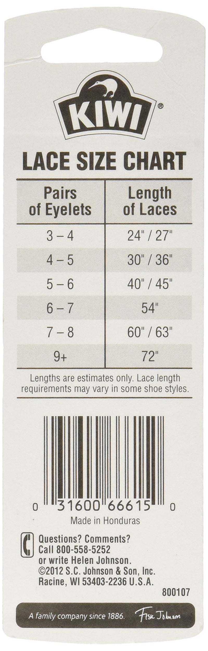 Kiwi Shoe laces, 45 in, athletic black, 1 ct - Image 2