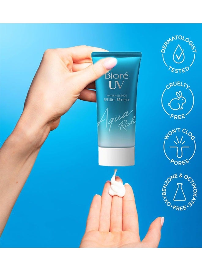 Biore UV Watery Essence SPF 50+ PA++++ Sunscreen For Face 50g Helps Protect Your Face from UV Rays and Moisturizes Can Easily be Worn Alone or Under Makeup Perfectly Blends Into Liquid Foundation - Image 5