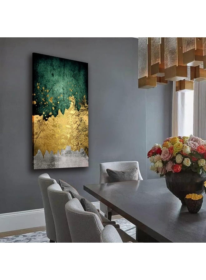 Home Trove Large Size Abstract Green Gold Emerald Modern Nordic Canvas Wall Art Painting Poster Cuadros Picture Prints On Canvas Home Decor For Living Room Bedroom Hallway Entrance Framed Ready To Hang 24-48In  - Image 2