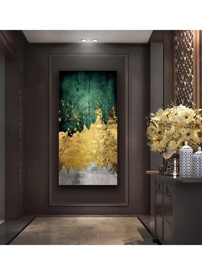 Home Trove Large Size Abstract Green Gold Emerald Modern Nordic Canvas Wall Art Painting Poster Cuadros Picture Prints On Canvas Home Decor For Living Room Bedroom Hallway Entrance Framed Ready To Hang 24-48In  - Image 4