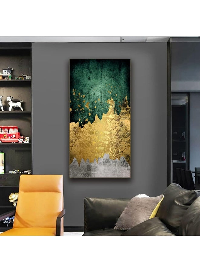 Home Trove Large Size Abstract Green Gold Emerald Modern Nordic Canvas Wall Art Painting Poster Cuadros Picture Prints On Canvas Home Decor For Living Room Bedroom Hallway Entrance Framed Ready To Hang 24-48In  - Image 3