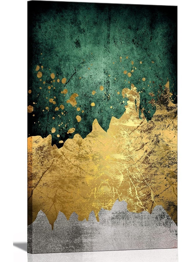 Home Trove Large Size Abstract Green Gold Emerald Modern Nordic Canvas Wall Art Painting Poster Cuadros Picture Prints On Canvas Home Decor For Living Room Bedroom Hallway Entrance Framed Ready To Hang 24-48In  - Image 1