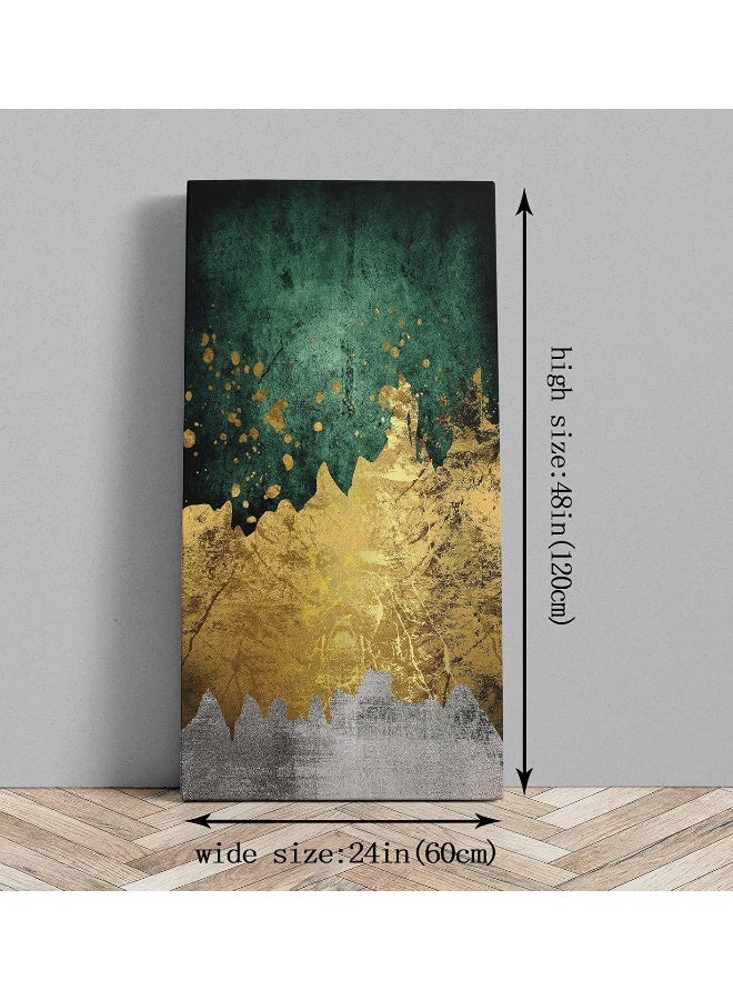 Home Trove Large Size Abstract Green Gold Emerald Modern Nordic Canvas Wall Art Painting Poster Cuadros Picture Prints On Canvas Home Decor For Living Room Bedroom Hallway Entrance Framed Ready To Hang 24-48In  - Image 5