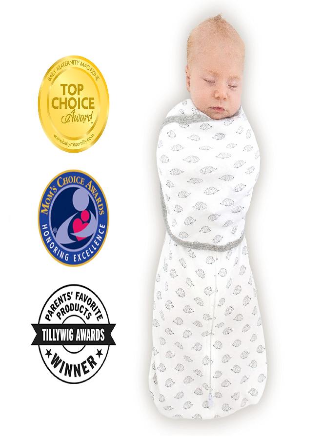 SwaddleDesigns SwaddleDesigns 6-way Omni Swaddle Sack with Adjustable Wrap & Arms Up Sleeves & Mitten Cuffs, Easy Swaddle Transition, Better Sleep for Newborn Baby Boys & Girls, Tiny Hedgehogs, Small, 0-3 Months  - Image 2