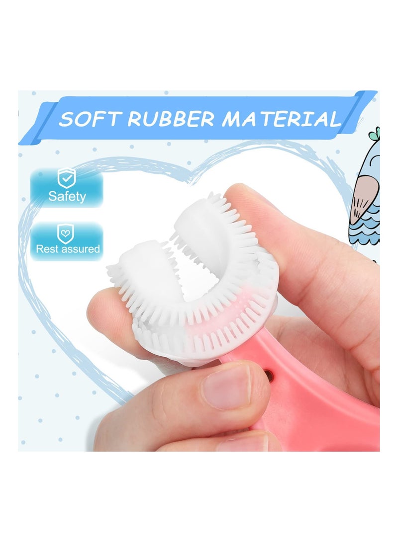 كاست ويف فرشاة أسنان للأطفال على شكل حرف U ، فرشاة أسنان للتدريب اليدوي ، رأس فرشاة سيليكون ناعم ، تصميم تنظيف أسنان الفم 360 درجة ، فرشاة أسنان كاملة الفم للأطفال الرضع 4 قطع من عمر 2 إلى 6 سنوات - Image 4