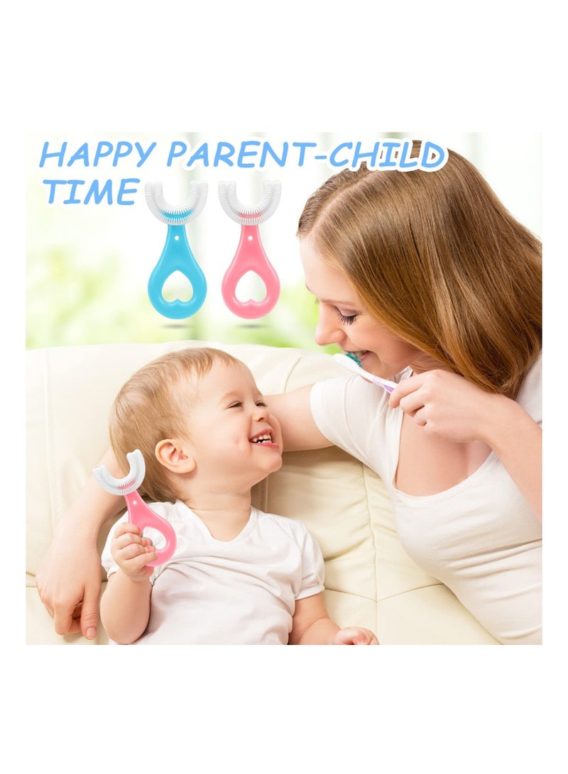 كاست ويف فرشاة أسنان للأطفال على شكل حرف U ، فرشاة أسنان للتدريب اليدوي ، رأس فرشاة سيليكون ناعم ، تصميم تنظيف أسنان الفم 360 درجة ، فرشاة أسنان كاملة الفم للأطفال الرضع 4 قطع من عمر 2 إلى 6 سنوات - Image 3