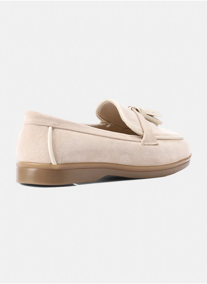 Silvio Torre - Tassel loafers in beige suede leather - Image 1