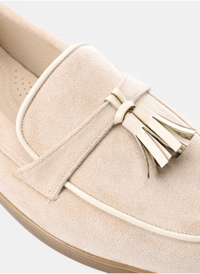 Silvio Torre - Tassel loafers in beige suede leather - Image 1