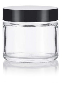 JUVITUS JUVITUS Clear Thick Glass Straight Sided Jar - 2 oz / 60 ml (3 pack) Airtight Smell Proof BPA Free Lids  - Image 4