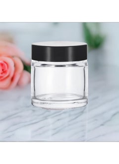 JUVITUS JUVITUS Clear Thick Glass Straight Sided Jar - 2 oz / 60 ml (3 pack) Airtight Smell Proof BPA Free Lids  - Image 3