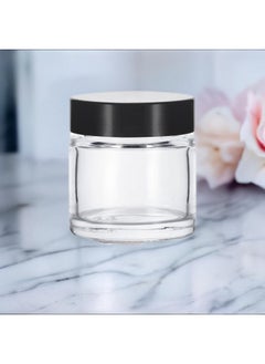 JUVITUS JUVITUS Clear Thick Glass Straight Sided Jar - 2 oz / 60 ml (3 pack) Airtight Smell Proof BPA Free Lids  - Image 5