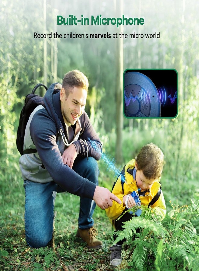 Hideal HP20 IPS Microscope for Kids: [3-in-1] [Easy and Fun] 2" Portable Handheld Microscope Miniscope, Pocket Mini Scope Educational Science Kit, Christmas Birthday Gifts for Kids, 32GB, Blue - Image 3
