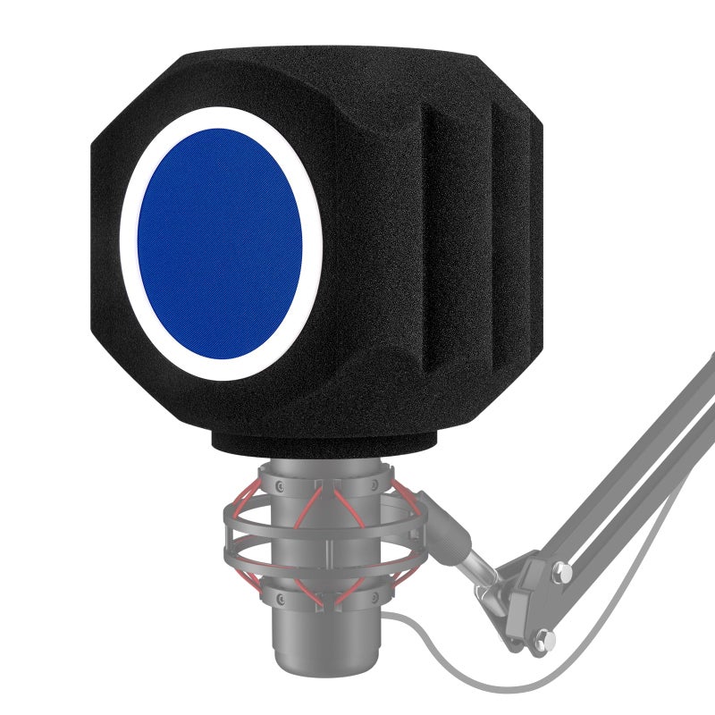 ZOMON Microphone Wind Shield Pop Filter Isolation Ball, Acoustic for Record Studios Mic, Sound-Absorbing Foam Five-sided Seal Design to Effectively Reduces Noise and Reflections, black - Image 1