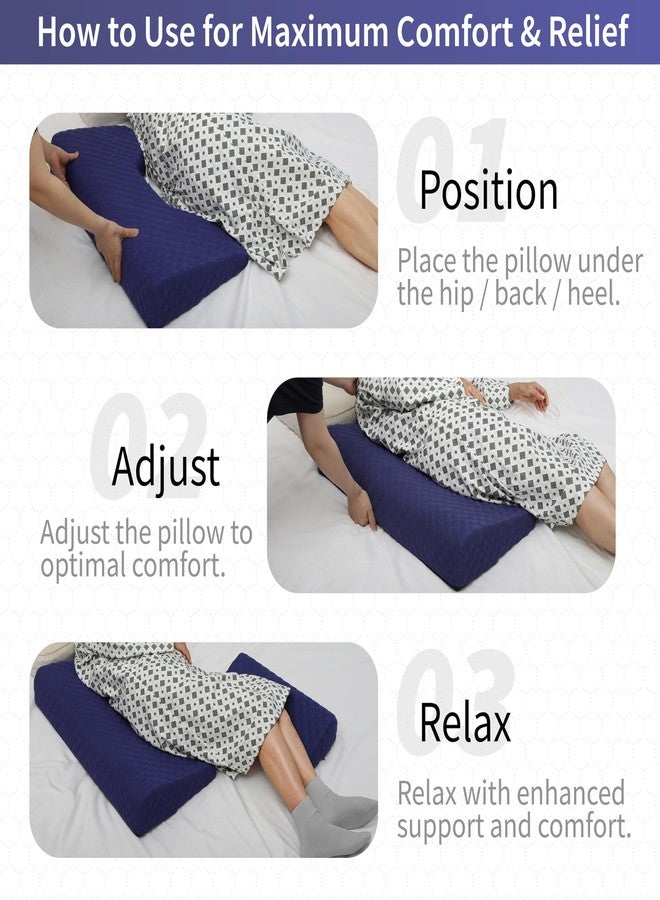 Lenora Bed Sore Pillow Set, Positioning Wedge Pillow with Extra Auxiliary Pillow, Bed Sore Cushion with Non-Skid Fabric, Prevent BedSores, Provide Comfort for Bedridden Patients, Dark Slate Blue - Image 5