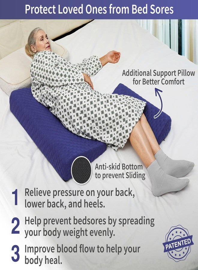 Lenora Bed Sore Pillow Set, Positioning Wedge Pillow with Extra Auxiliary Pillow, Bed Sore Cushion with Non-Skid Fabric, Prevent BedSores, Provide Comfort for Bedridden Patients, Dark Slate Blue - Image 2