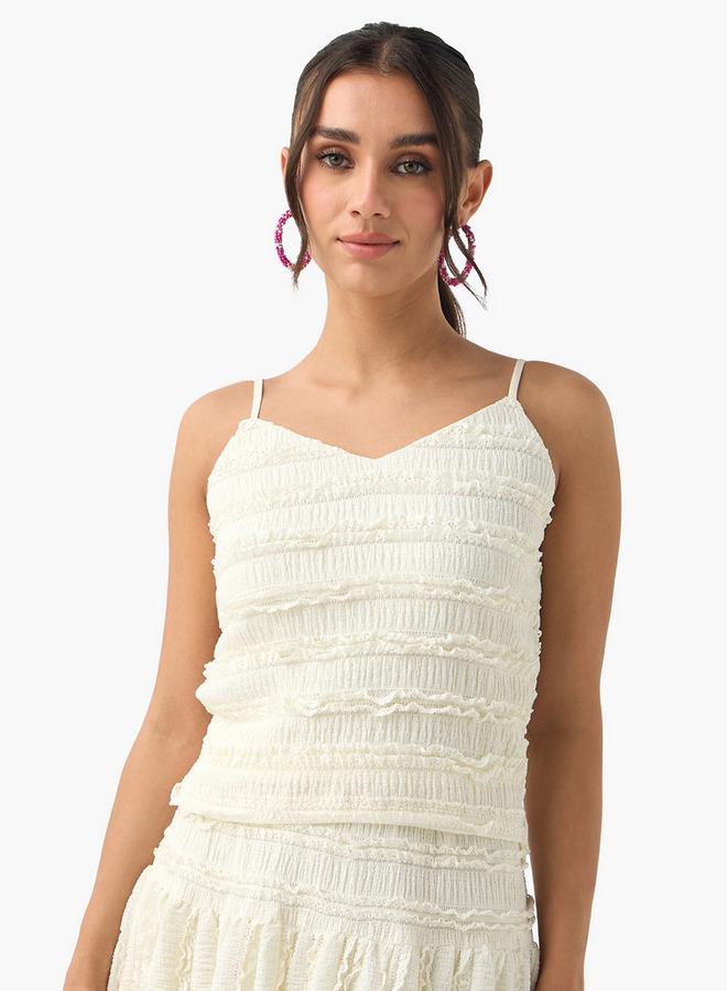 2Xtremz Textured Sleeveless Top with V-neck - Image 1