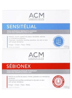 ACM Laboratoire dermatologique Sebionex Purifying Dermatological Bar + Sensitélial Ultra Rich Dermatological Bar 