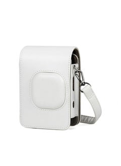 Generic Suitable For Fuji Polaroid Mini Liplay Camera Bag Artistic Fresh Protective Case PU Storage Solid Color Crossbody-Color:Pearlescent White (opp Bag)  - Image 1