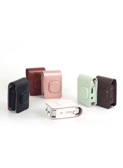 Generic Suitable For Fuji Polaroid Mini Liplay Camera Bag Artistic Fresh Protective Case PU Storage Solid Color Crossbody-Color:Pearlescent White (opp Bag)  - Image 2