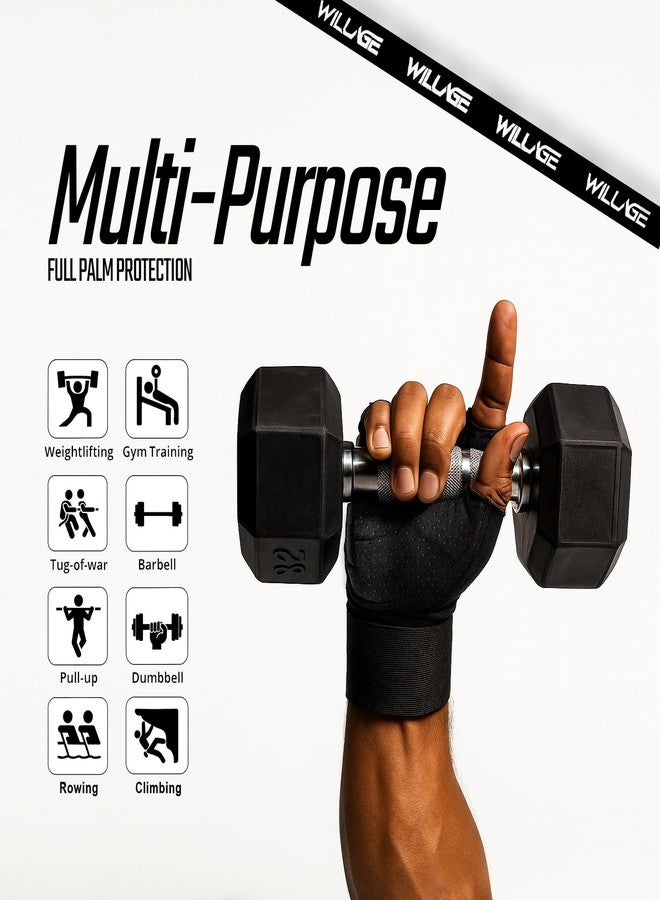 WILLAGE Gym Gloves for Men & Women, Gym Gloves with Wrist Support, Camouflage Pattern, Breathable Workout Gloves for Men & Women, Weightlifting Training Exercise Fitness Gloves - Image 4
