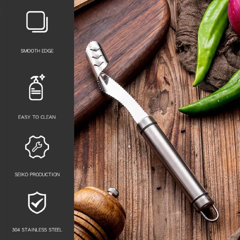BIRZAR Stainless Steel Chili Pepper Corer Serrated Seed Core Remover MultiFunctional Kitchen Gadget for Peppers Vegetables Fruits EasytoUse DurablePack of 1 - Image 3