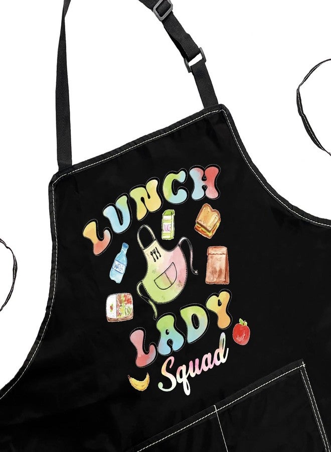 POFULL School Chef Gift Lunch Lady Squad Apron Cafeteria Worker Gift School Lunch Team Gift (Lunch Lady Squad Apron) - Image 3