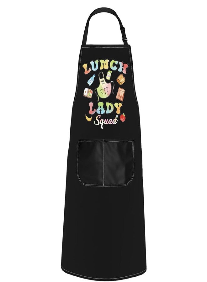 POFULL School Chef Gift Lunch Lady Squad Apron Cafeteria Worker Gift School Lunch Team Gift (Lunch Lady Squad Apron) - Image 1