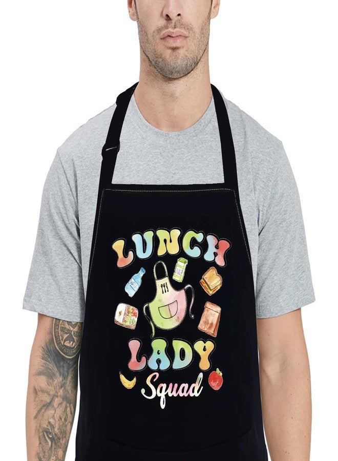 POFULL School Chef Gift Lunch Lady Squad Apron Cafeteria Worker Gift School Lunch Team Gift (Lunch Lady Squad Apron) - Image 4