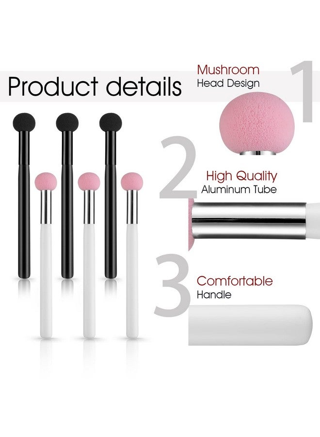 WLLHYF 6 Pieces Sponge Makeup Applicator Mushroom Powder Puff With Handle Concealer Powder Brush Eye Makeup Eyeshadow Sponge Brush Washable Foundation Brushes For Women Girls - Image 3