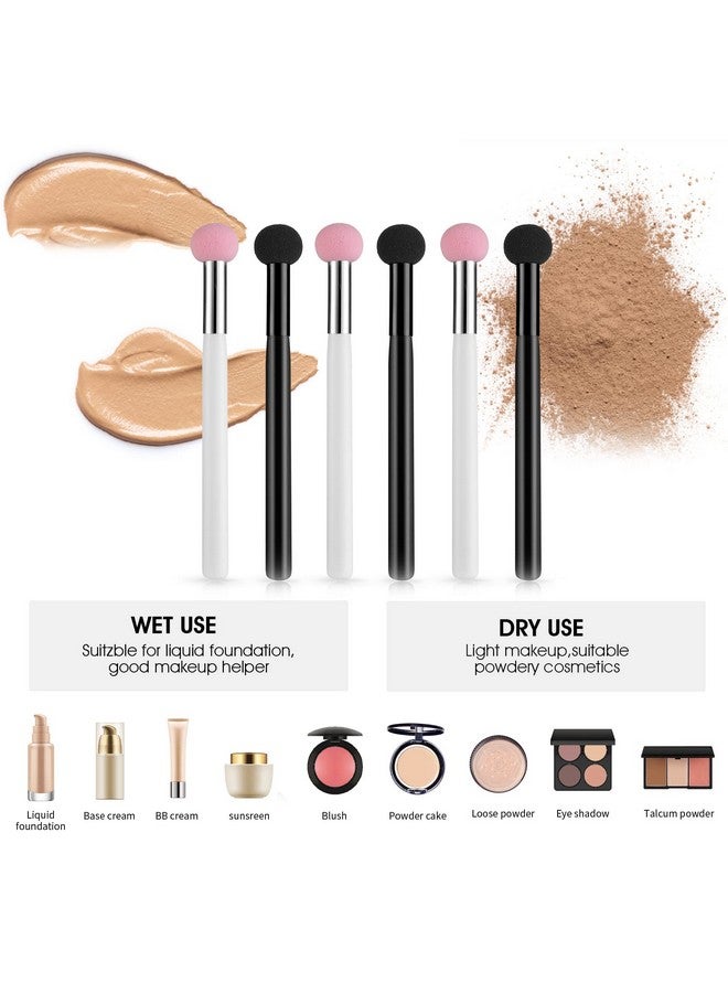 WLLHYF 6 Pieces Sponge Makeup Applicator Mushroom Powder Puff With Handle Concealer Powder Brush Eye Makeup Eyeshadow Sponge Brush Washable Foundation Brushes For Women Girls - Image 4